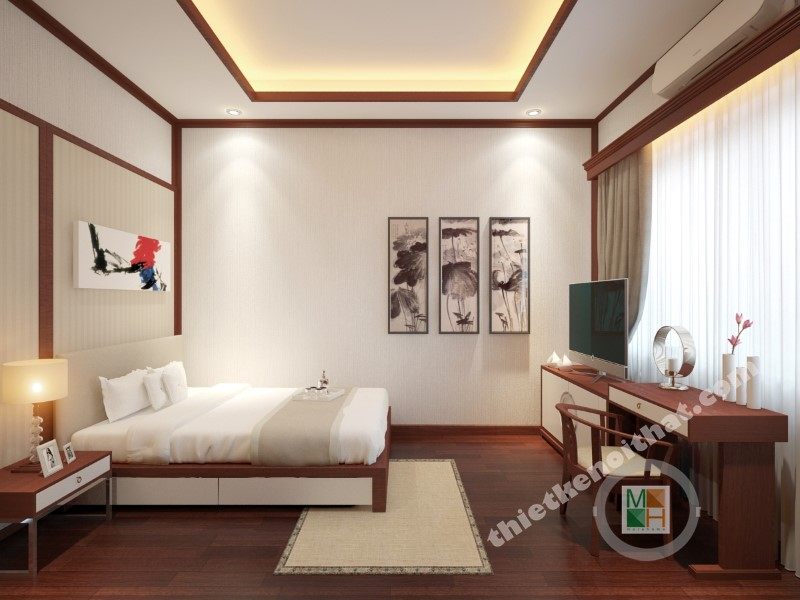 Thiết kế nội thất phòng ngủ biệt thự vườn